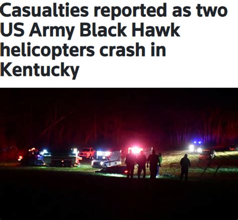 2 Army Black Hawk helicopters crash in Kentucky; 'casualties' reported